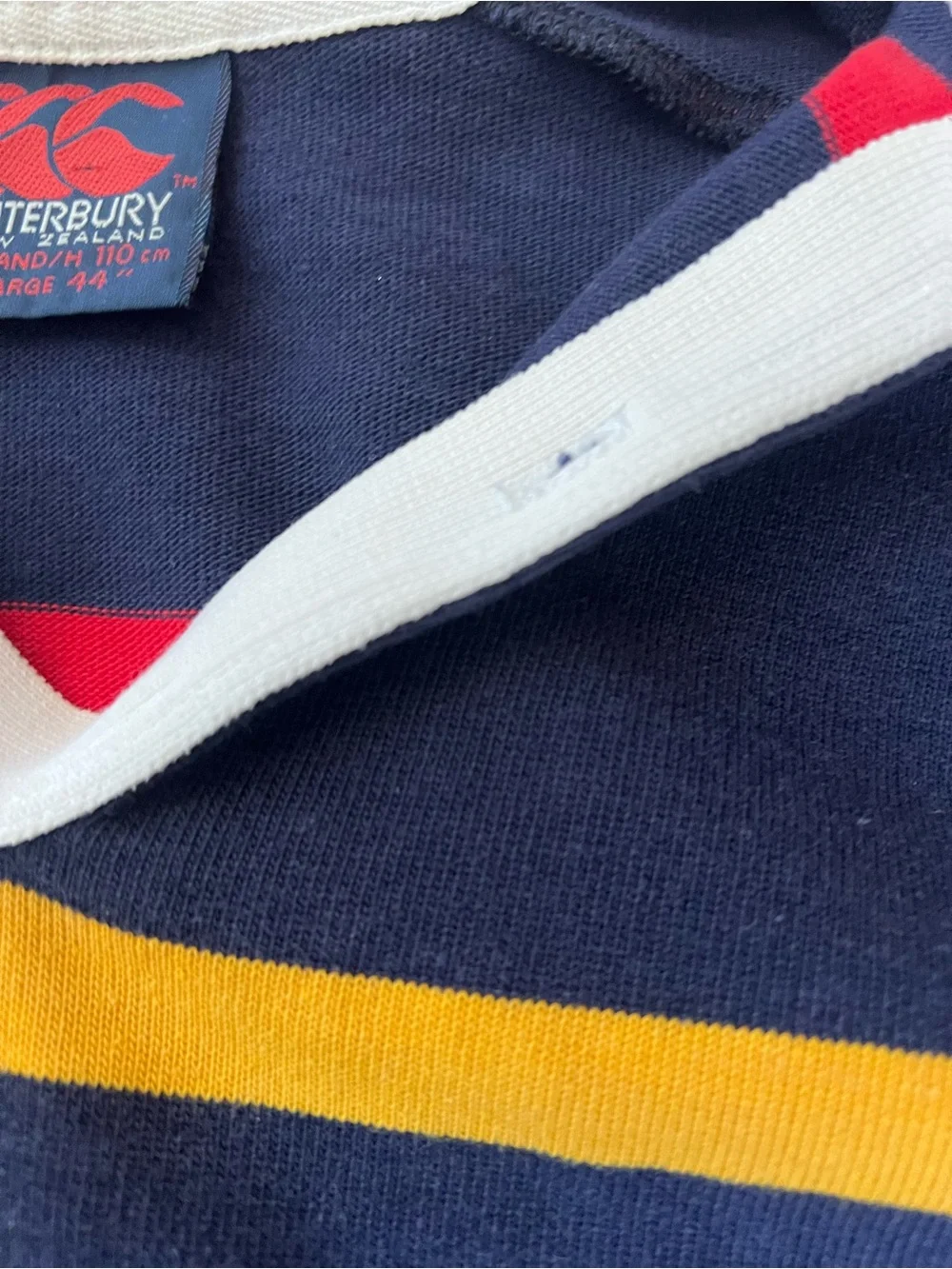 Vintage Canterbury of New Zealand Striped Rugby Polo Jersey XL 44 Long Sleeve
